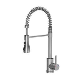 miscelatore lavello con doccia estraibile in acciaio inox finitura satinato - Bagno Italiano