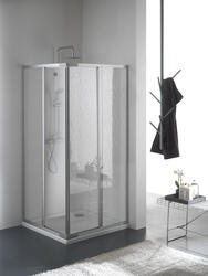 BRIO Box doccia Angolare scorrevole finitura argento satinato 70-70 cm acrilico (misura 62/72-80/90 h.185) - Bagno Italiano