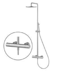 ESSENTIAL colonna doccia termostatica in acciaio inox satinato - Bagno Italiano