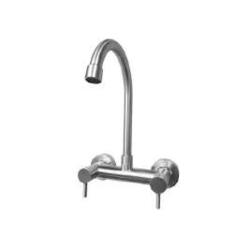 EMPORIO MOTTA Rubinetto Cucina in acciaio inox con Bocca Ponte a Parete 2 Leve - Bagno Italiano