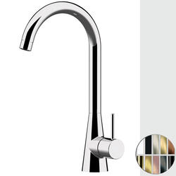 Miscelatore monocomando monoforo 90°, con base conica, canna alta girevole e leva laterale NICHEL SPAZZ - Bagno Italiano