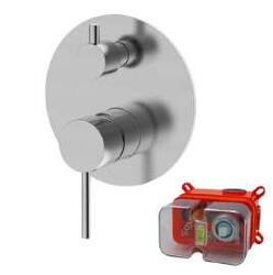 ESSENTIAL miscelatore doccia incasso in acciaio con deviatore inox finitura lucida - Bagno Italiano