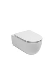 VITTORIA bidet + vaso sospeso rimless con coprivaso softclose tutto bianco mat - Bagno Italiano