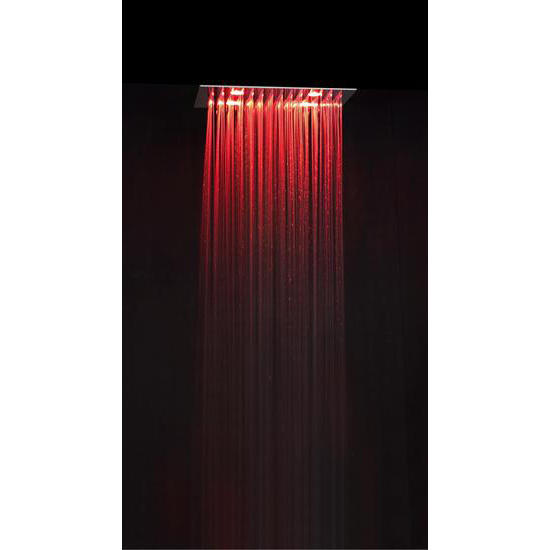 TOP COLOURS soffione cromoterapia da incasso in acciaio inox satinato. Quadrato 400x400 con pulsantiera - Bagno Italiano