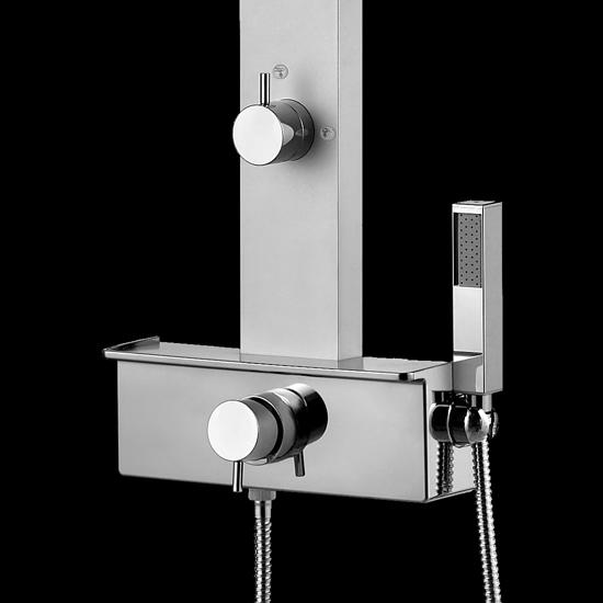 GEMMA PLUS pannello doccia  in alluminio con soffione in acciaio inox - Bagno Italiano