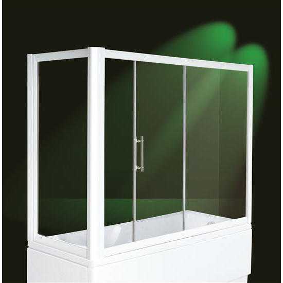 BLOOM BATH Sopravasca finitura argento satinato 150 cm trasparente (misura 145/150 h.140) - Bagno Italiano
