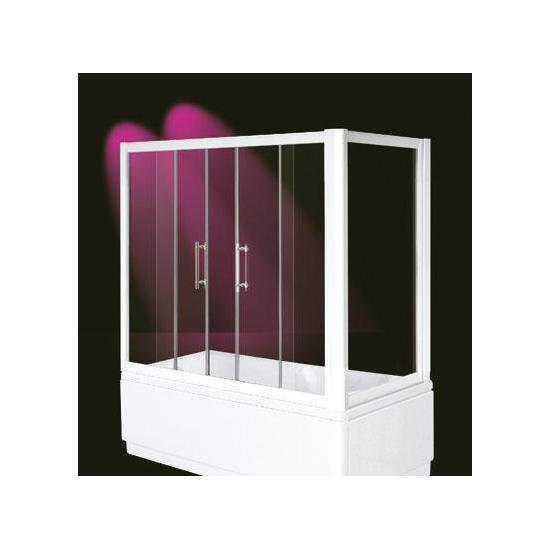 ZED BATH Sopravasca finitura bianco 155 cm trasparente (misura 150/155 h.140) - Bagno Italiano