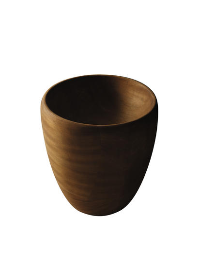 ERGO 7148 lavabo da appoggio diam.cm 40x h44, in legno massello di iroko - Bagno Italiano