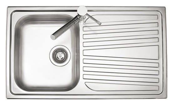 OLYMPUS lavello in acciaio inox ad una vasca + gocciolatoio CO0861 - Bagno Italiano