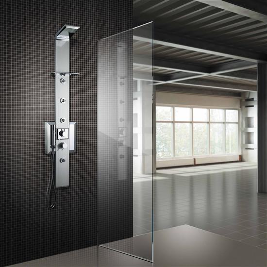 PRISMA pannello doccia in alluminio anodizzato e abs h.140 cm - Bagno Italiano