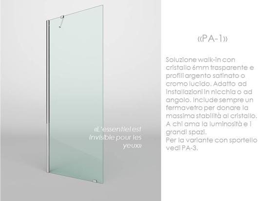 PANORAMA Parete doccia fissa per Box Doccia cm 100 finitura cromo lucido (misura 98/100 h.200) - Bagno Italiano