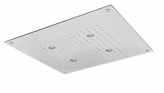 TOP COLOURS soffione cromoterapia da incasso in acciaio inox satinato. Quadrato 400x400 con pulsantiera - Bagno Italiano