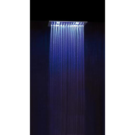 TOP COLOURS soffione cromoterapia da incasso in acciaio inox. Quadrato 400x400 con pulsantiera - Bagno Italiano