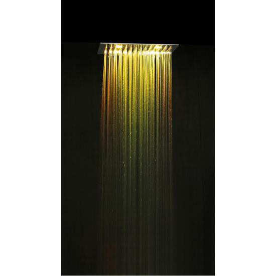 TOP COLOURS soffione cromoterapia da incasso in acciaio inox. Quadrato 400x400 con pulsantiera - Bagno Italiano