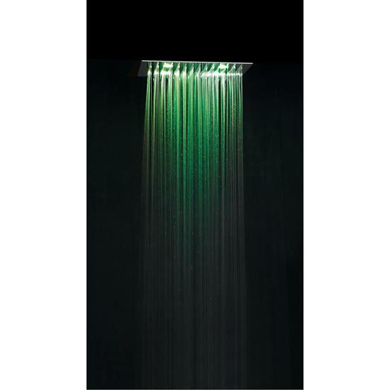 TOP COLOURS soffione cromoterapia da incasso in acciaio inox. Quadrato 400x400 con pulsantiera - Bagno Italiano