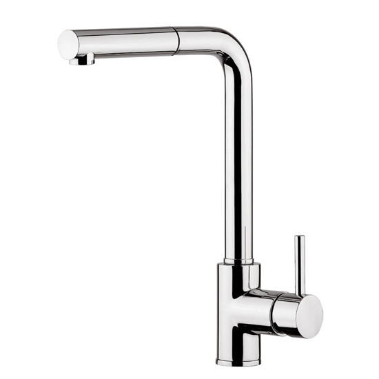 HI-TECH rubinetto miscelatore lavello cucina con doccino in abs cromato - Bagno Italiano