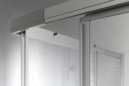 BRIO Box doccia Angolare scorrevole finitura argento satinato 80 cm stampato (misura 70/80-70/80 h.185) - Bagno Italiano