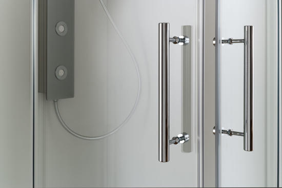 DIRK Box doccia Angolare scorrevole finitura argento satinato 70-120 cm trasparente (misura 68/71-117/120 h.195) - Bagno Italiano