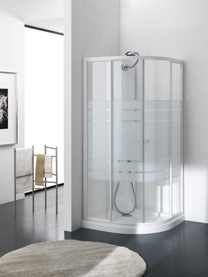 TAKO Box doccia Circolare scorrevole finitura bianco 80 cm trasparente (misura 78/80-78/90 h.185) - Bagno Italiano