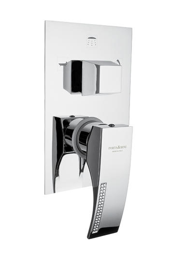 CRYSTAL Monocomando doccia incasso con deviatore tre uscite - Bagno Italiano