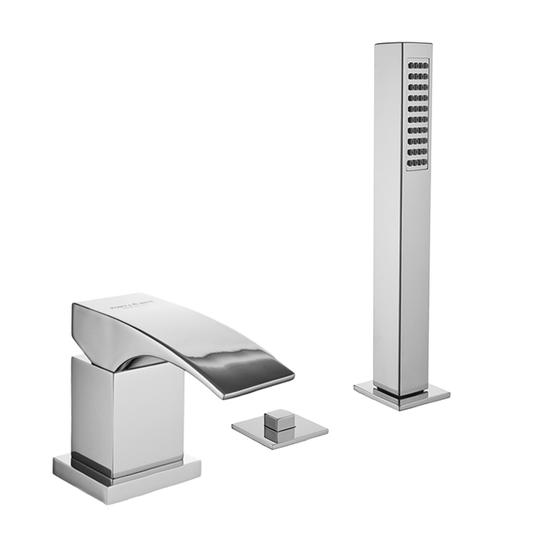 LASER Batteria monocomando bordo vasca con deviatore e doccetta - Bagno Italiano