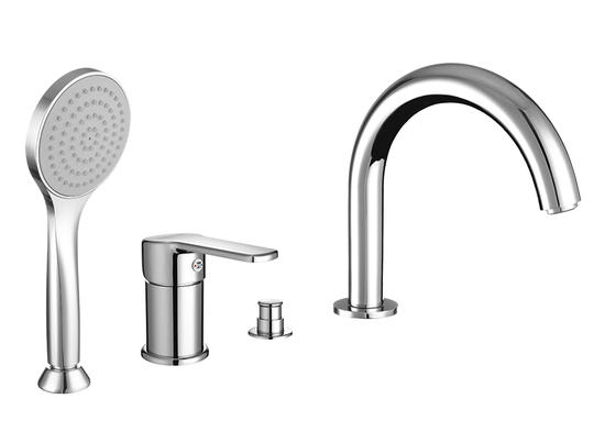 YUMA Batteria monocomando bordo vasca quattro fori con deviatore e bocca - Bagno Italiano