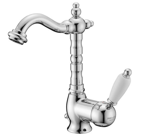NEW OLD Monocomando lavabo canna L. 130 mm con scarico automatico - Bagno Italiano