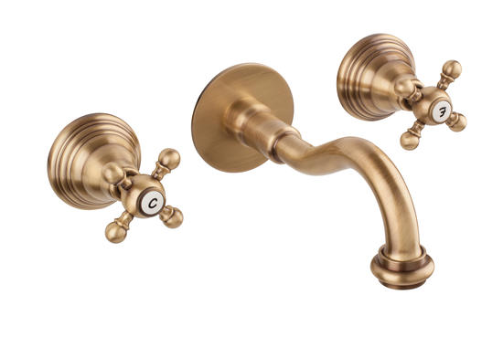 OLD FASHION Batteria lavabo a muro con canna mm 160 - Bagno Italiano