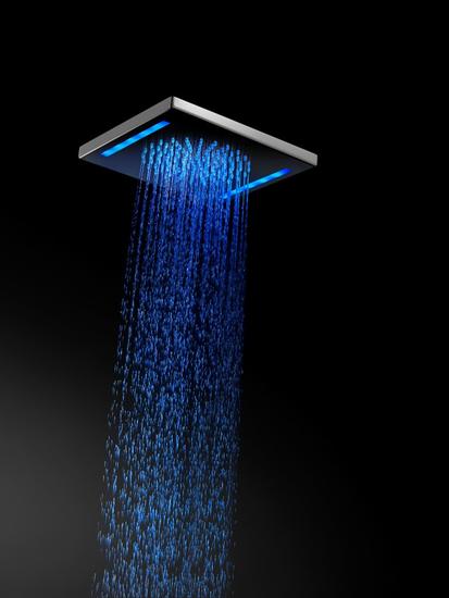 BAGNO ITALIANO - IRIS soffione doccia in acciaio inox a led cm. 26x26 con cromoterapia - Bagno Italiano