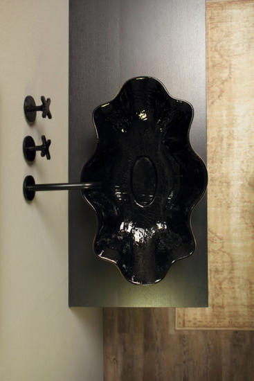 SEASTAR lavabo d'appoggio extraluxury black&gold - Bagno Italiano