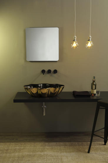 SEASTAR lavabo d'appoggio extraluxury black&gold - Bagno Italiano