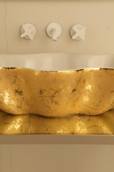 SEASTAR lavabo d'appoggio unique white&gold - Bagno Italiano