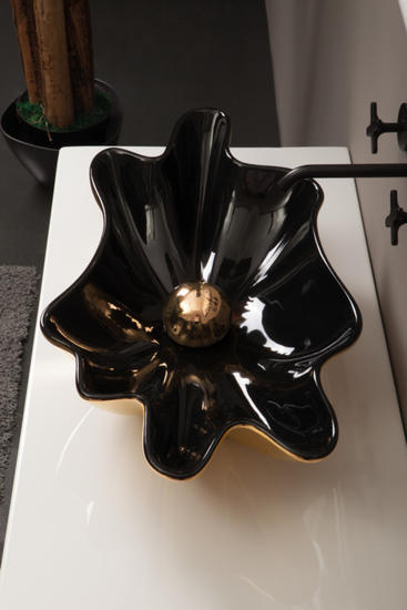 SHELL lavabo d'appoggio black&gold - Bagno Italiano