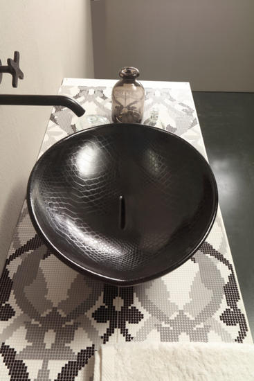 AFYA lavabo d'appoggio pitone nero - Bagno Italiano