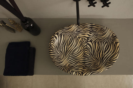 BIKO lavabo d'appoggio zebra arancio - Bagno Italiano