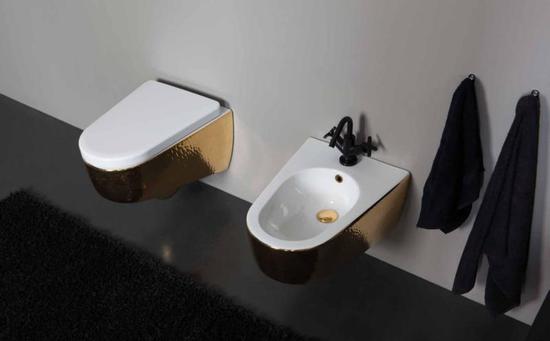 SHAPE vaso + bidet sospesi gold - Bagno Italiano