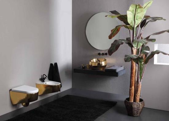 SHAPE vaso + bidet sospesi gold - Bagno Italiano