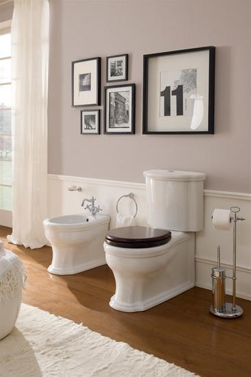 CASTELLANA vaso monoblocco + cassetta + bidet a terra - Bagno Italiano