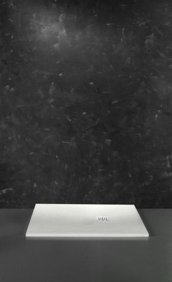 ROCCIA piatto doccia marmoresina rettangolare 100x80 con piletta finitura bianco altezza 3cm - Bagno Italiano