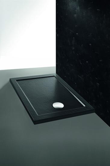 LOW ARDESIA piatto doccia acrilico rettangolare 160x70 con piletta finitura antracite - Bagno Italiano