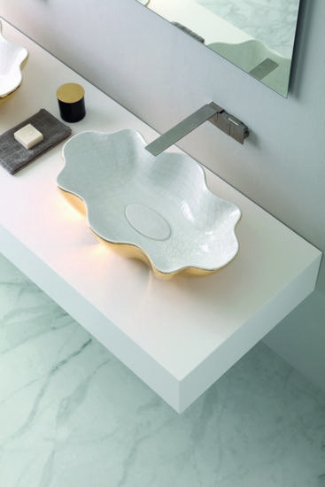 SEASTAR lavabo d'appoggio white&gold - Bagno Italiano