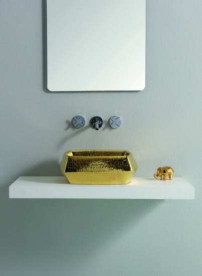 HASANA lavabo d'appoggio luxury gold - Bagno Italiano