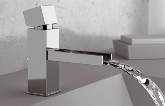 CUBE WATERFALL monocomando lavabo con bocca a cascata - Bagno Italiano