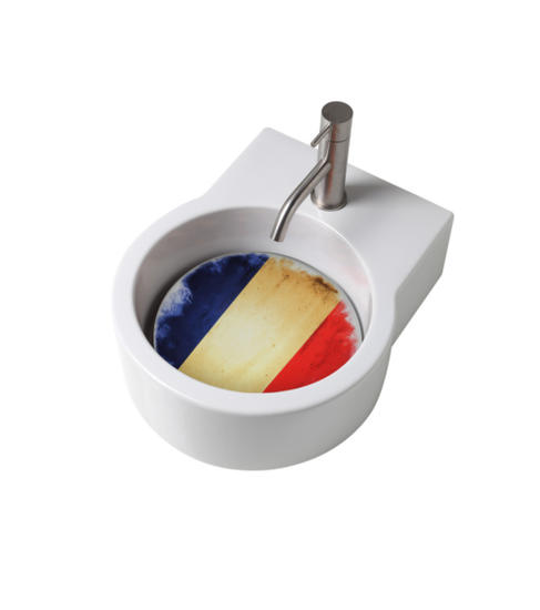 TURN lavabo d'appoggio bianco + piastra Francia - Bagno Italiano