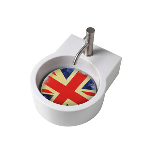 TURN lavabo d'appoggio bianco + piastra Stati Uniti D'America - Bagno Italiano