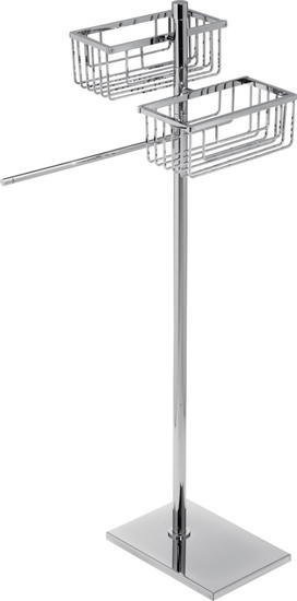 MT Piantana in ottone cromato con due griglie + porta salviette - Bagno Italiano