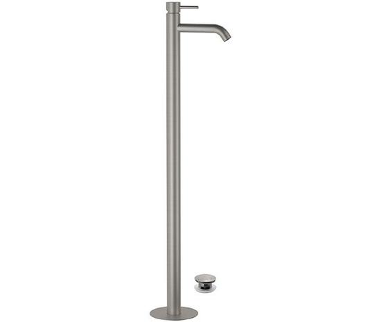 TOKYO STEEL Monocomando lavabo da pavimento in acciaio inox con scarico click-clack - Bagno Italiano