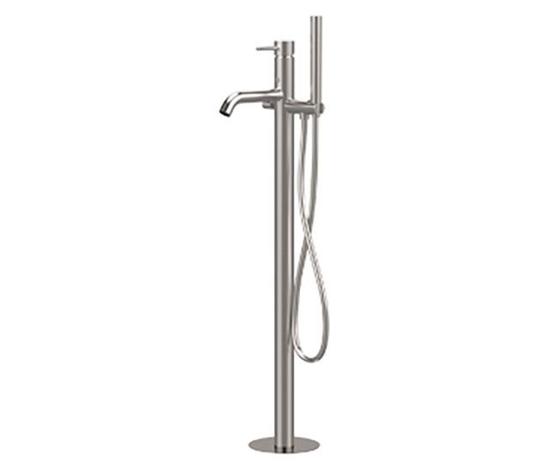 TOKYO STEEL Miscelatore vasca da pavimento con deviatore e kit doccia in acciaio inox - Bagno Italiano