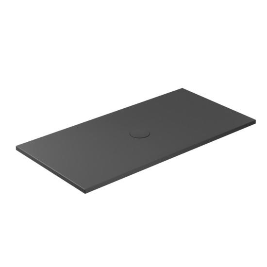 FOLIA Piatto doccia ceramica rettangolare cm. 160x80 finitura nero matt h. 3 cm - Bagno Italiano