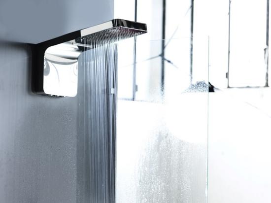 TESEO Soffione a muro 555x300 3 getti in acciaio inox - Bagno Italiano